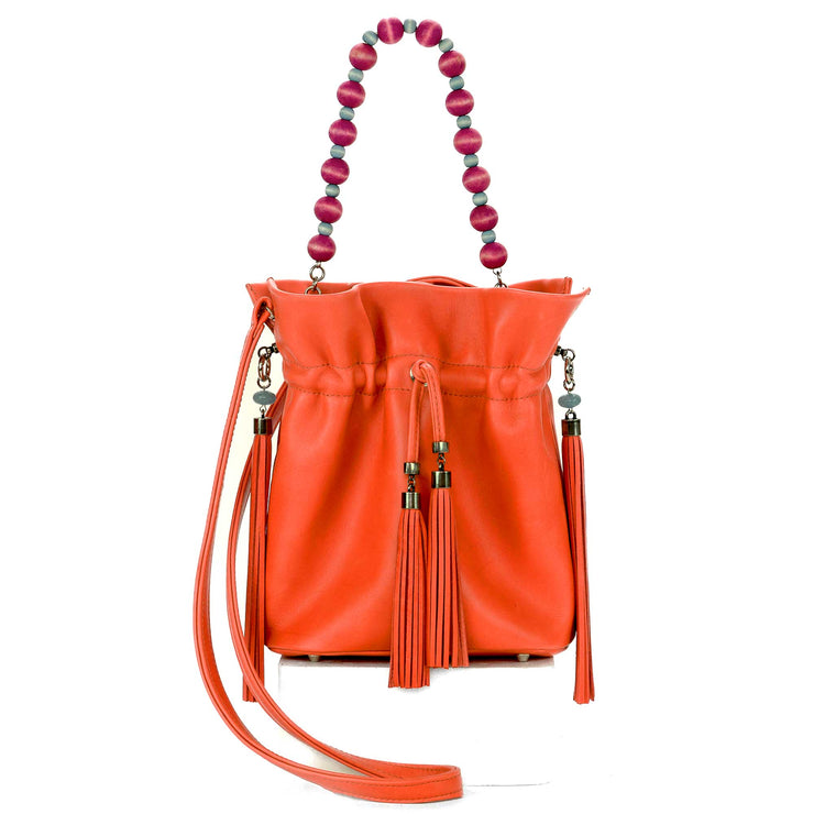 Nina Bucket Bag In Coral